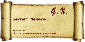 Gerner Nemere névjegykártya